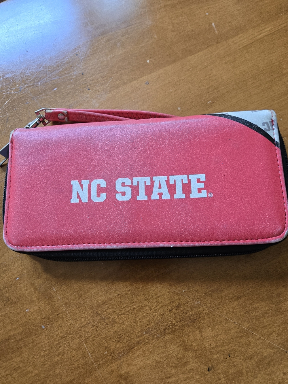 STATE Red Wristlet with White NC STATE Logo